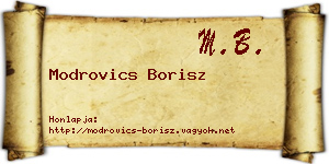 Modrovics Borisz névjegykártya